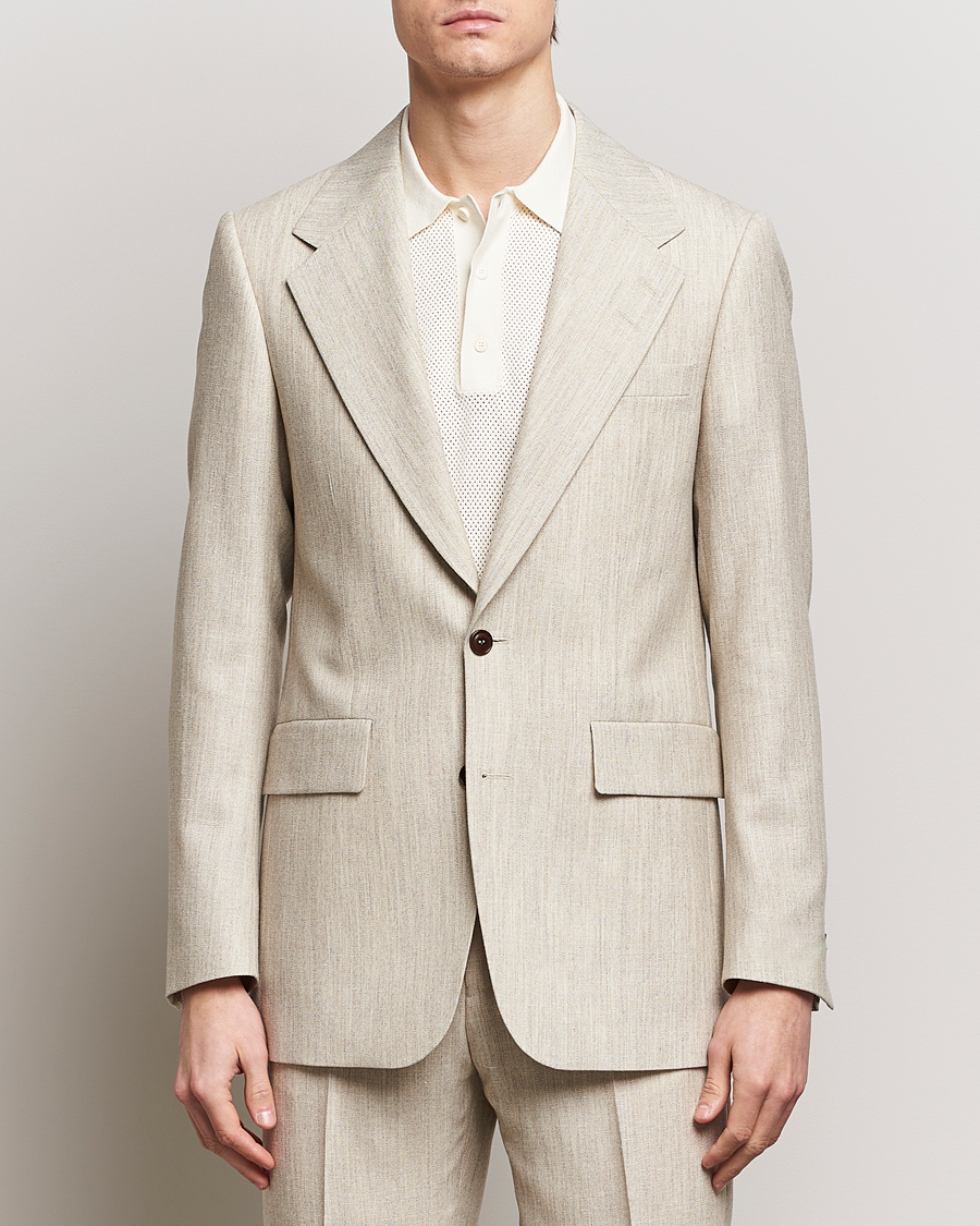 Homme | Blazers | Tiger of Sweden | Jon Wool/Linen Canvas Blazer Natural White