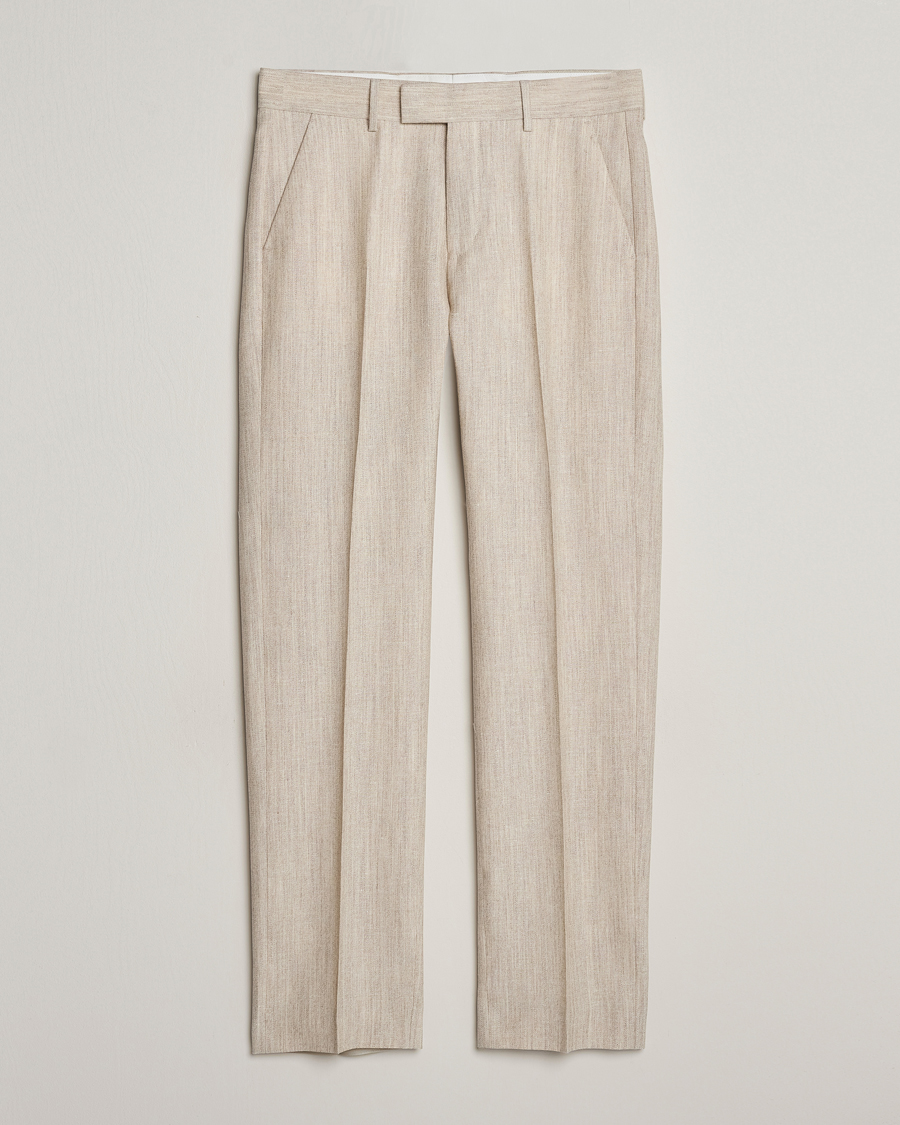 Homme | Pantalons | Tiger of Sweden | Tenser Wool/Linen Canvas Trousers Natural White