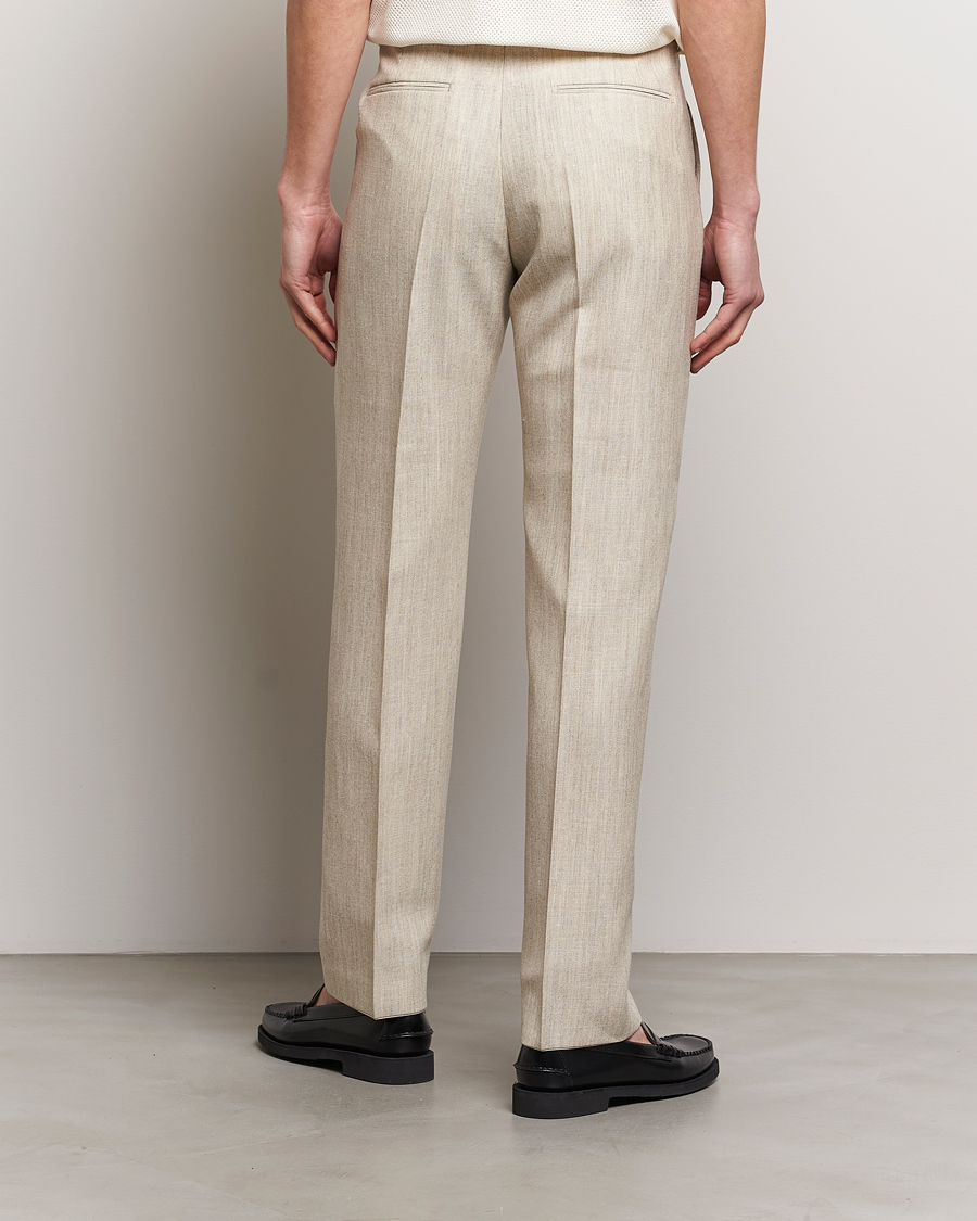 Homme | Pantalons | Tiger of Sweden | Tenser Wool/Linen Canvas Trousers Natural White