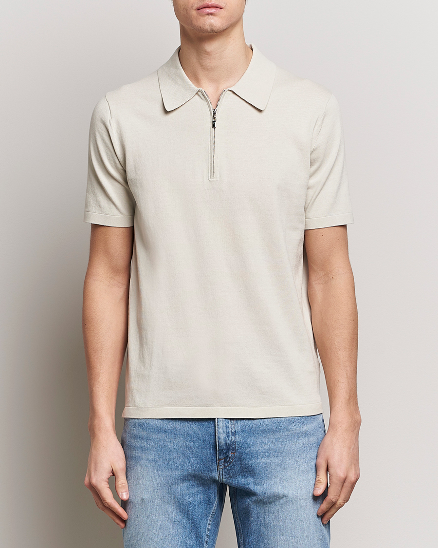 Homme | Polos | Tiger of Sweden | Orbit Knitted Cotton Polo Off White