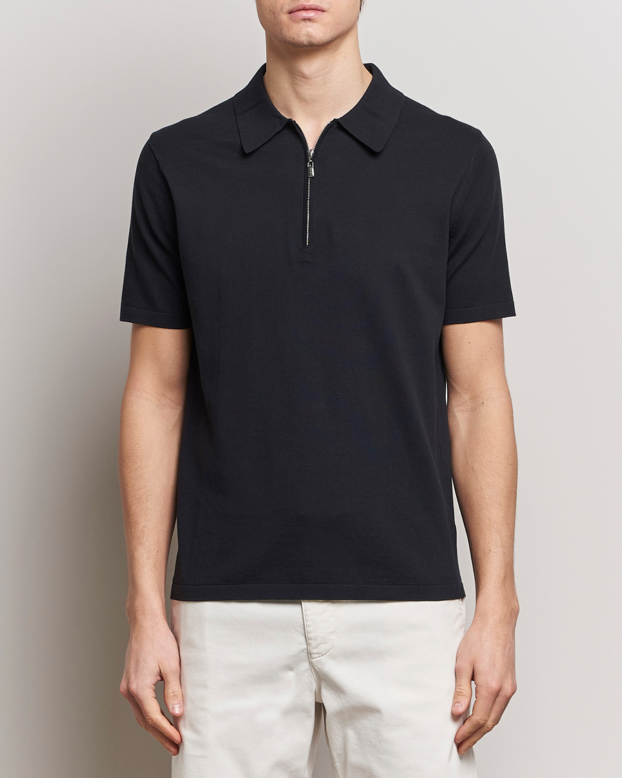 Homme | Polos À Manches Courtes | Tiger of Sweden | Orbit Knitted Cotton Polo Dark Sailing