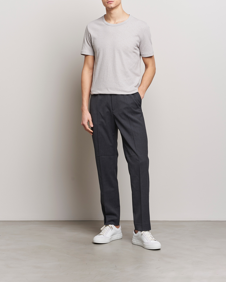 Homme | T-shirts | Tiger of Sweden | Olaf Cotton/Linen Crew Neck T-Shirt Granite