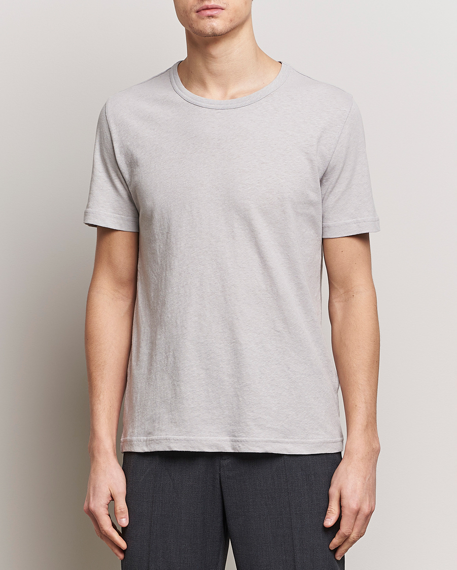 Homme | T-shirts | Tiger of Sweden | Olaf Cotton/Linen Crew Neck T-Shirt Granite