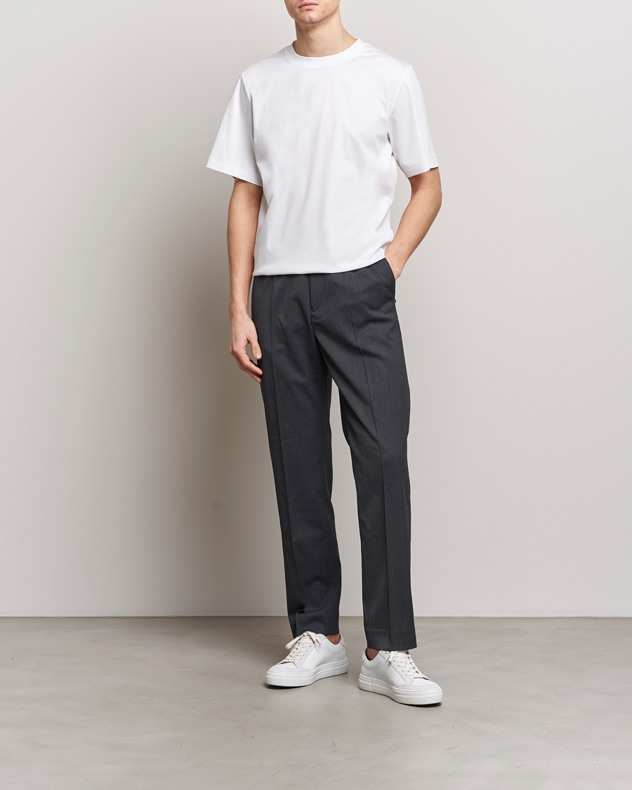 Homme | T-shirts | Tiger of Sweden | Mercerized Cotton Crew Neck T-Shirt Pure White