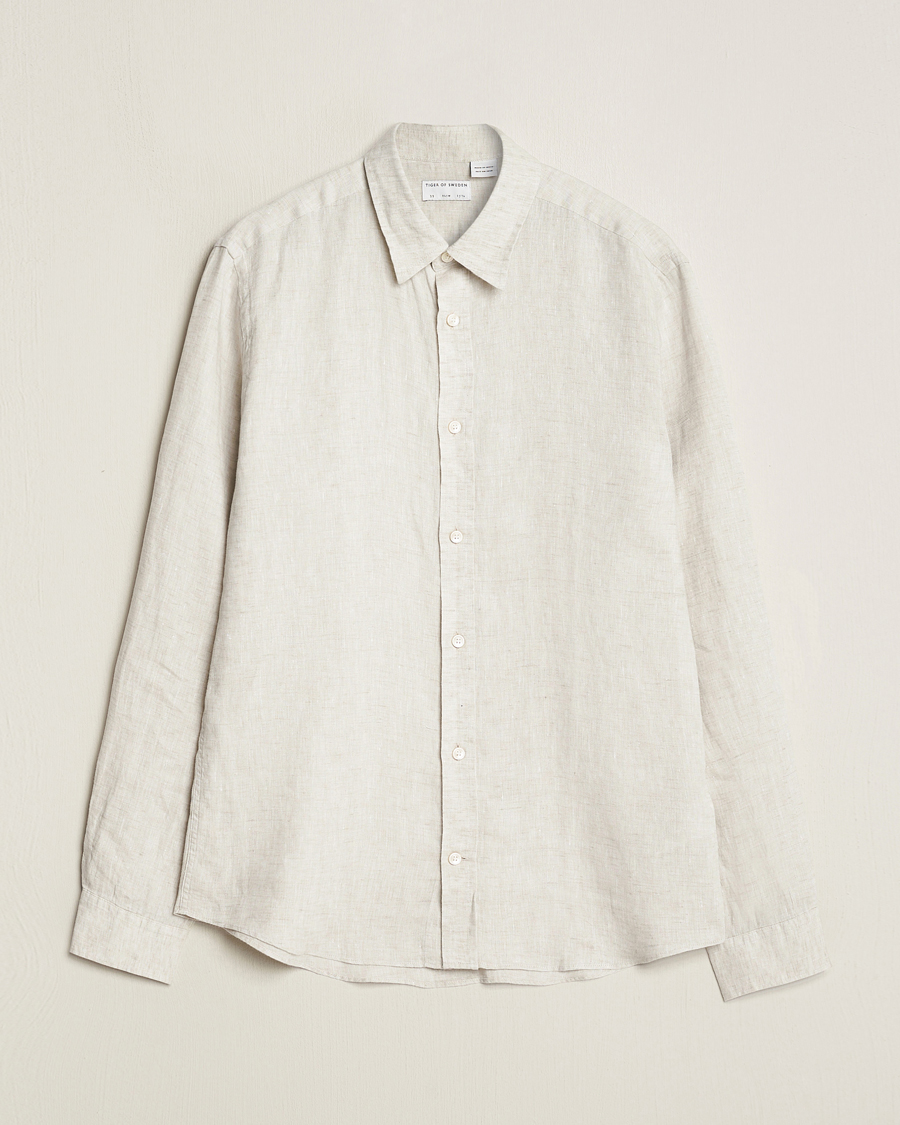 Homme | Chemises | Tiger of Sweden | Spenser Linen Shirt Pale Clay