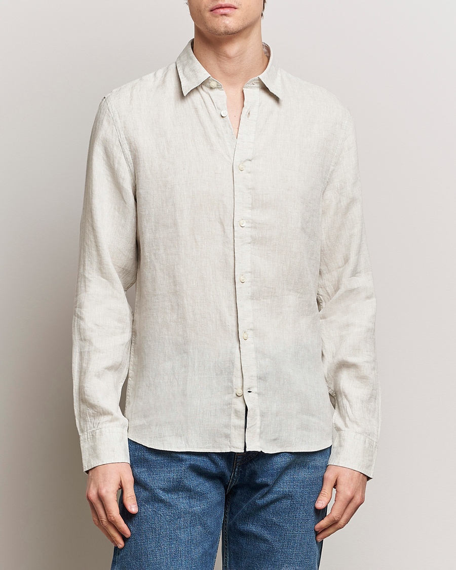 Homme | Nouveautés | Tiger of Sweden | Spenser Linen Shirt Pale Clay