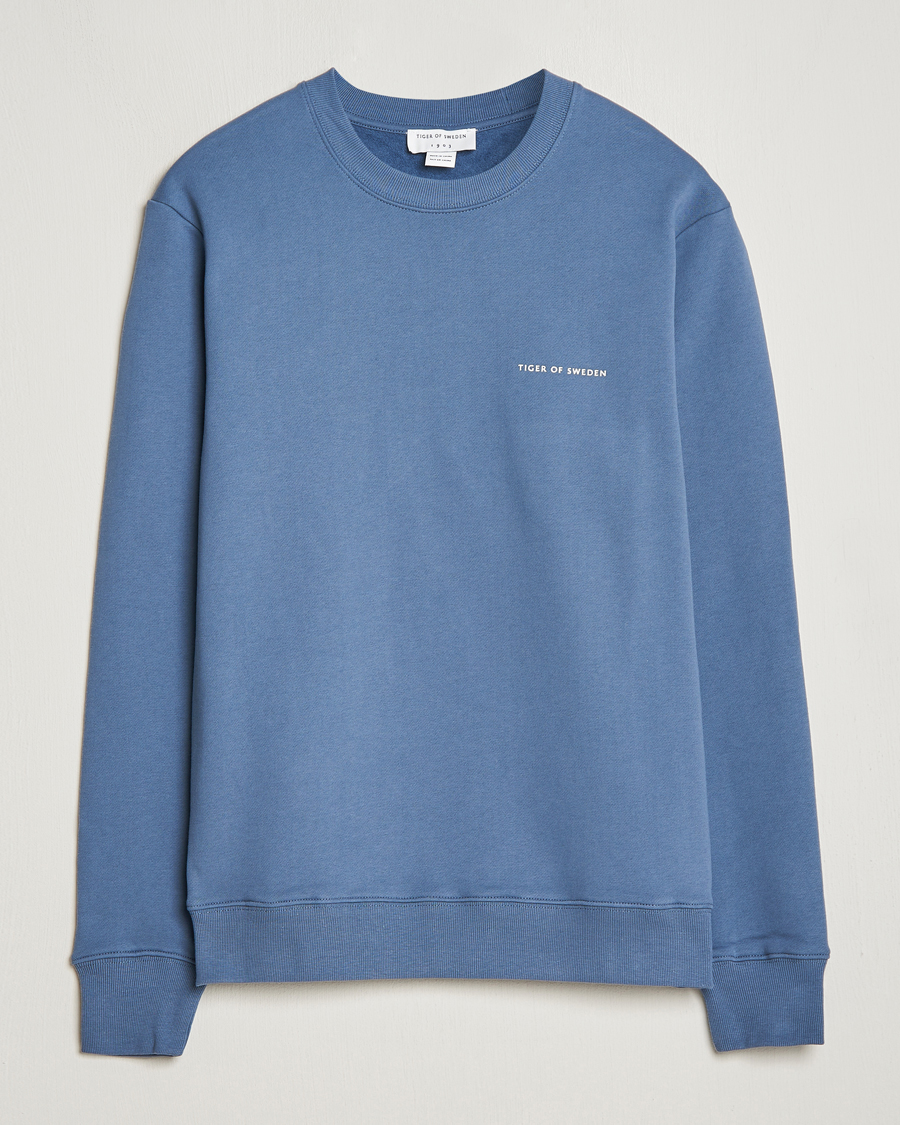 Homme | Pulls Et Tricots | Tiger of Sweden | Emerson Crew Neck Sweatshirt Thunder Blue