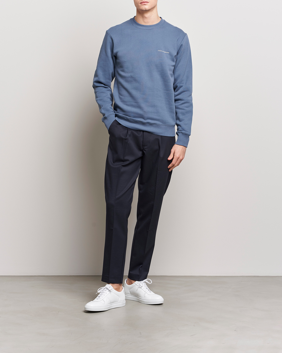 Homme | Pulls Et Tricots | Tiger of Sweden | Emerson Crew Neck Sweatshirt Thunder Blue