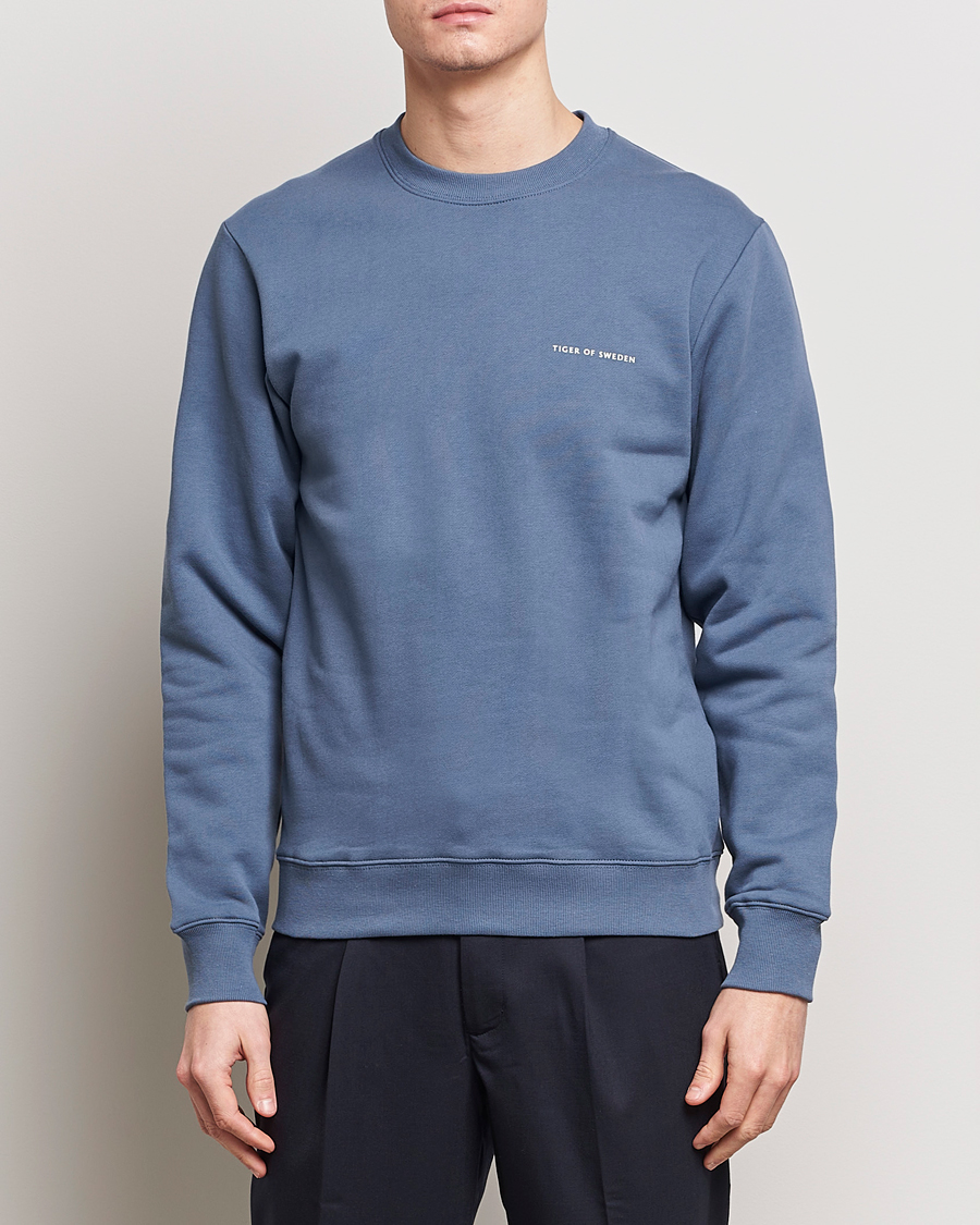 Homme | Sections | Tiger of Sweden | Emerson Crew Neck Sweatshirt Thunder Blue