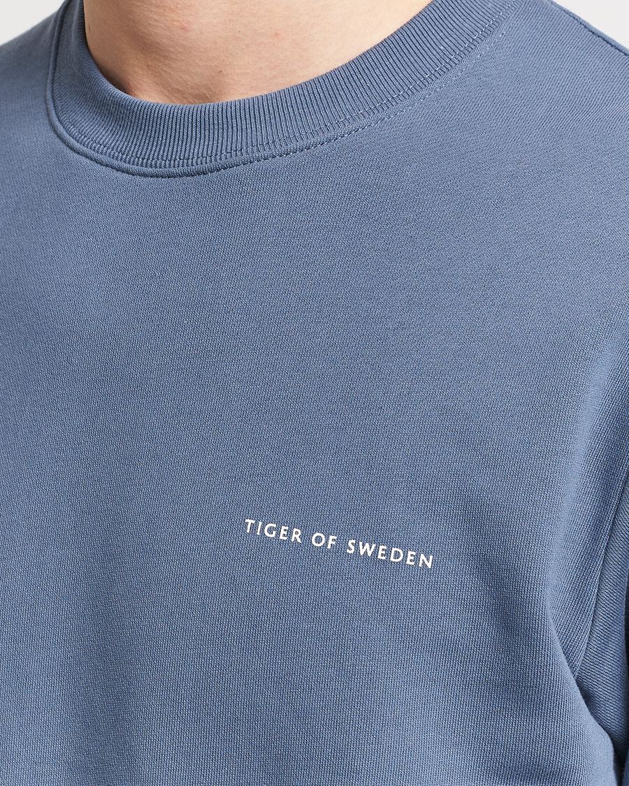 Homme | Pulls Et Tricots | Tiger of Sweden | Emerson Crew Neck Sweatshirt Thunder Blue