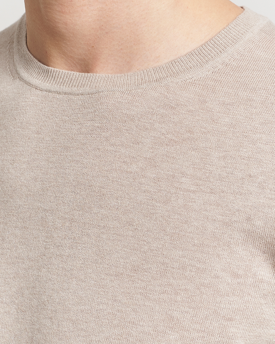 Homme | Pulls Et Tricots | Tiger of Sweden | Michas Cotton/Linen Knitted Sweater Soft Latte