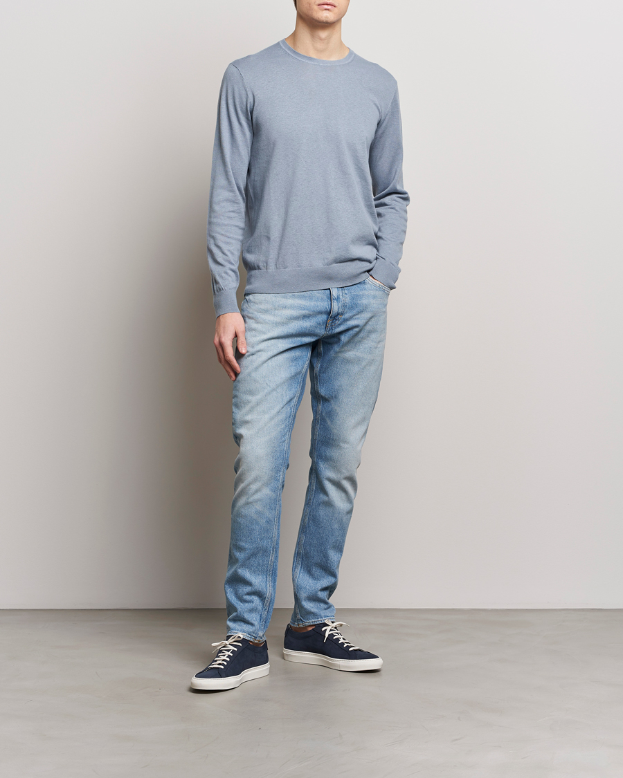 Homme | Pulls Et Tricots | Tiger of Sweden | Michas Cotton/Linen Knitted Sweater Polar Blue