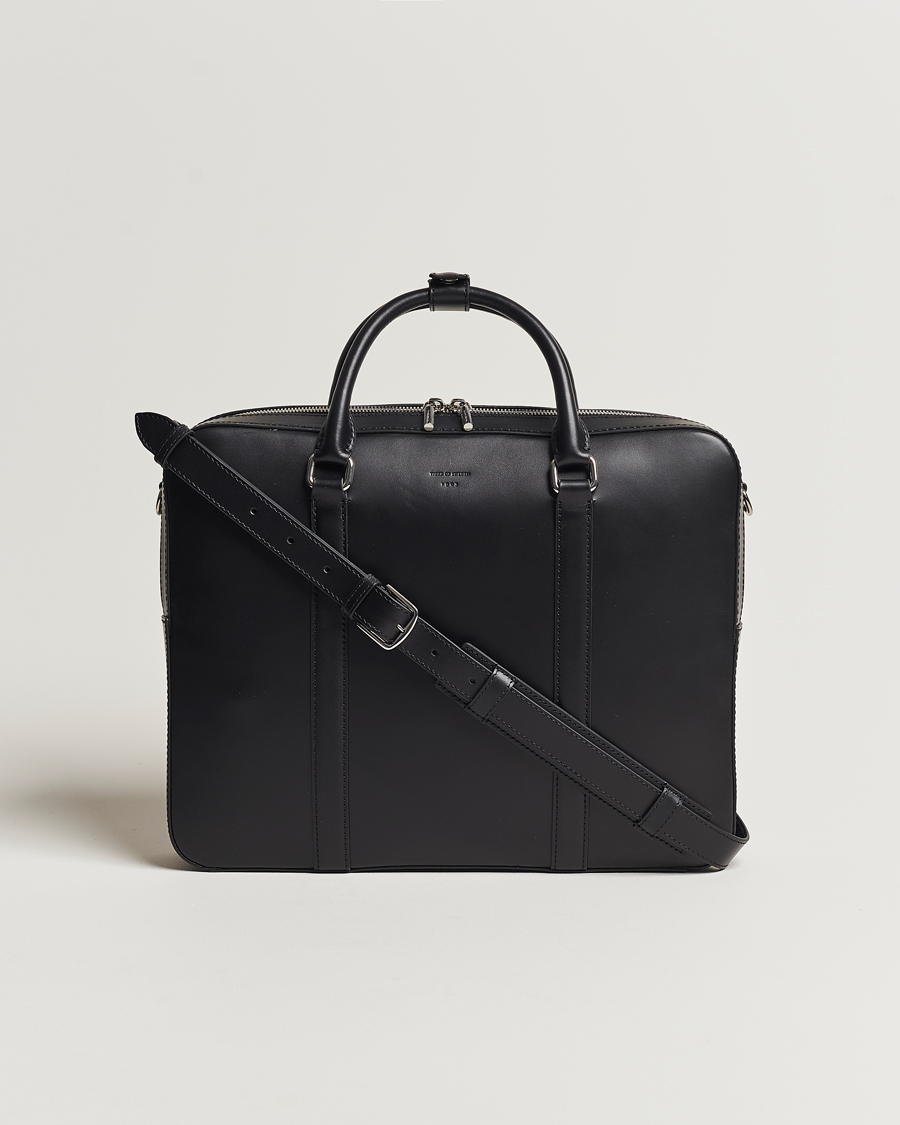 Homme | Tiger of Sweden Brevis Smooth Leather Briefcase Black | Tiger of Sweden | Brevis Smooth Leather Briefcase Black