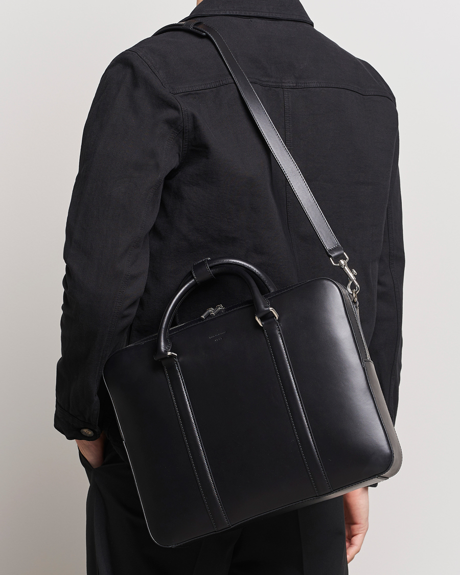 Homme | Sacs d'affaires | Tiger of Sweden | Brevis Smooth Leather Briefcase Black