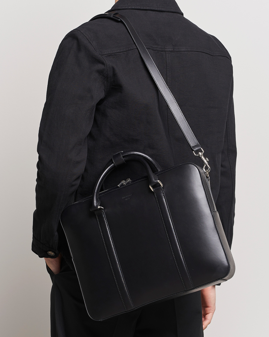 Homme | Tiger of Sweden Brevis Smooth Leather Briefcase Black | Tiger of Sweden | Brevis Smooth Leather Briefcase Black