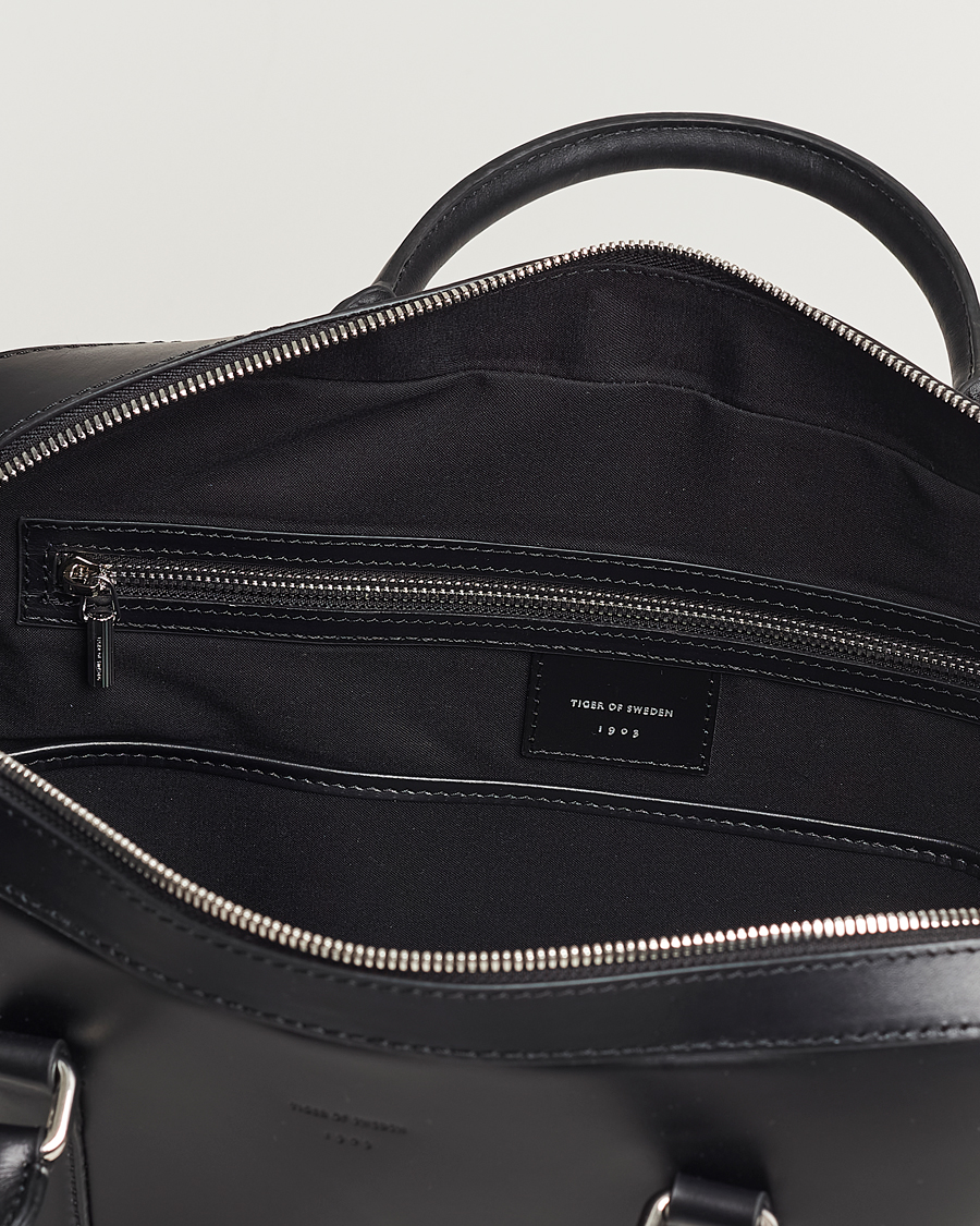 Homme | Tiger of Sweden Brevis Smooth Leather Briefcase Black | Tiger of Sweden | Brevis Smooth Leather Briefcase Black