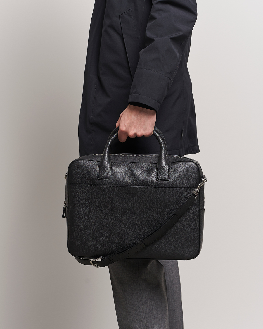 Homme |  | Tiger of Sweden | Capa Grained Leather Briefcase Black