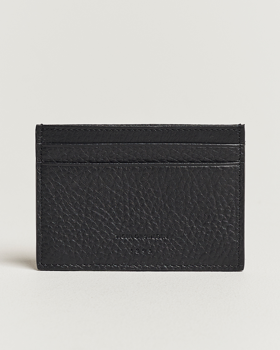 Homme | Tiger of Sweden Wharf Grained Leather Card Holder Black | Tiger of Sweden | Wharf Grained Leather Card Holder Black