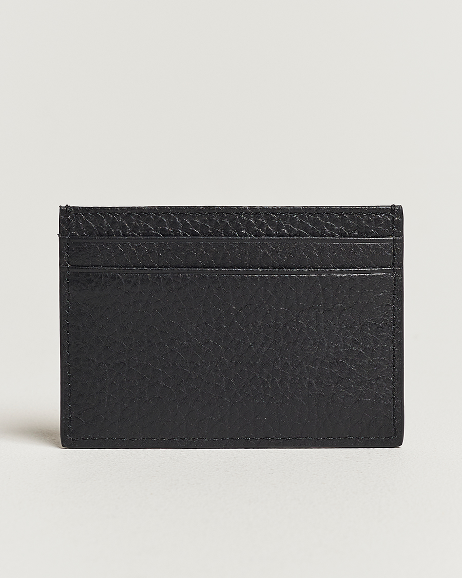 Homme | Tiger of Sweden Wharf Grained Leather Card Holder Black | Tiger of Sweden | Wharf Grained Leather Card Holder Black