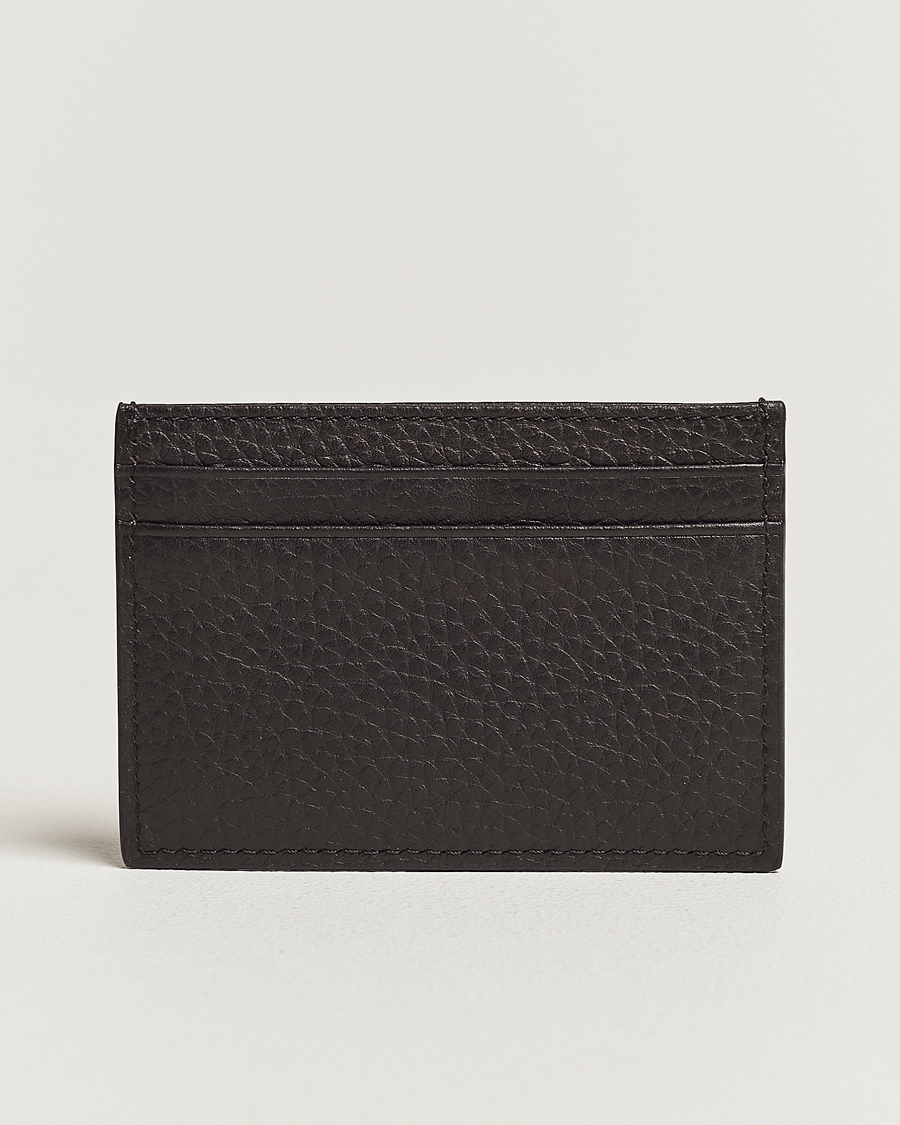 Homme | Accessoires | Tiger of Sweden | Wharf Grained Leather Card Holder Dark Brown