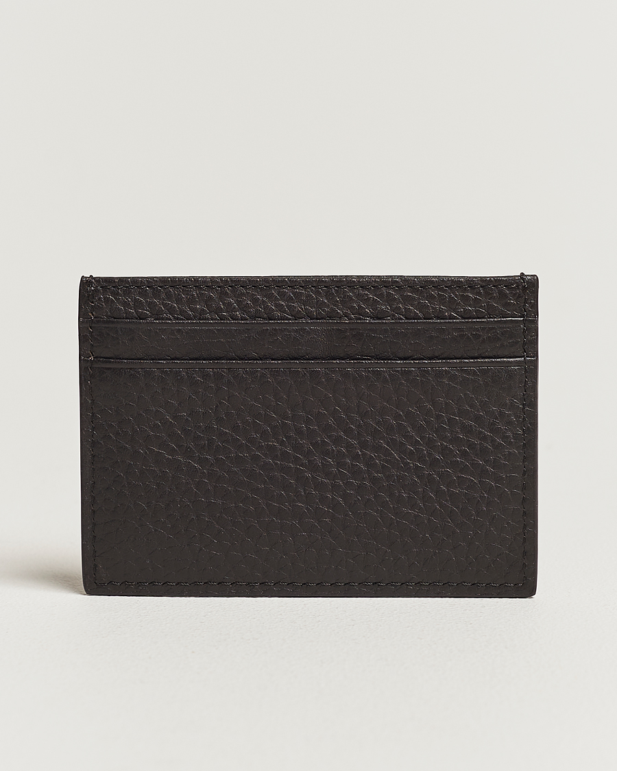 Homme | Tiger of Sweden Wharf Grained Leather Card Holder Dark Brown | Tiger of Sweden | Wharf Grained Leather Card Holder Dark Brown