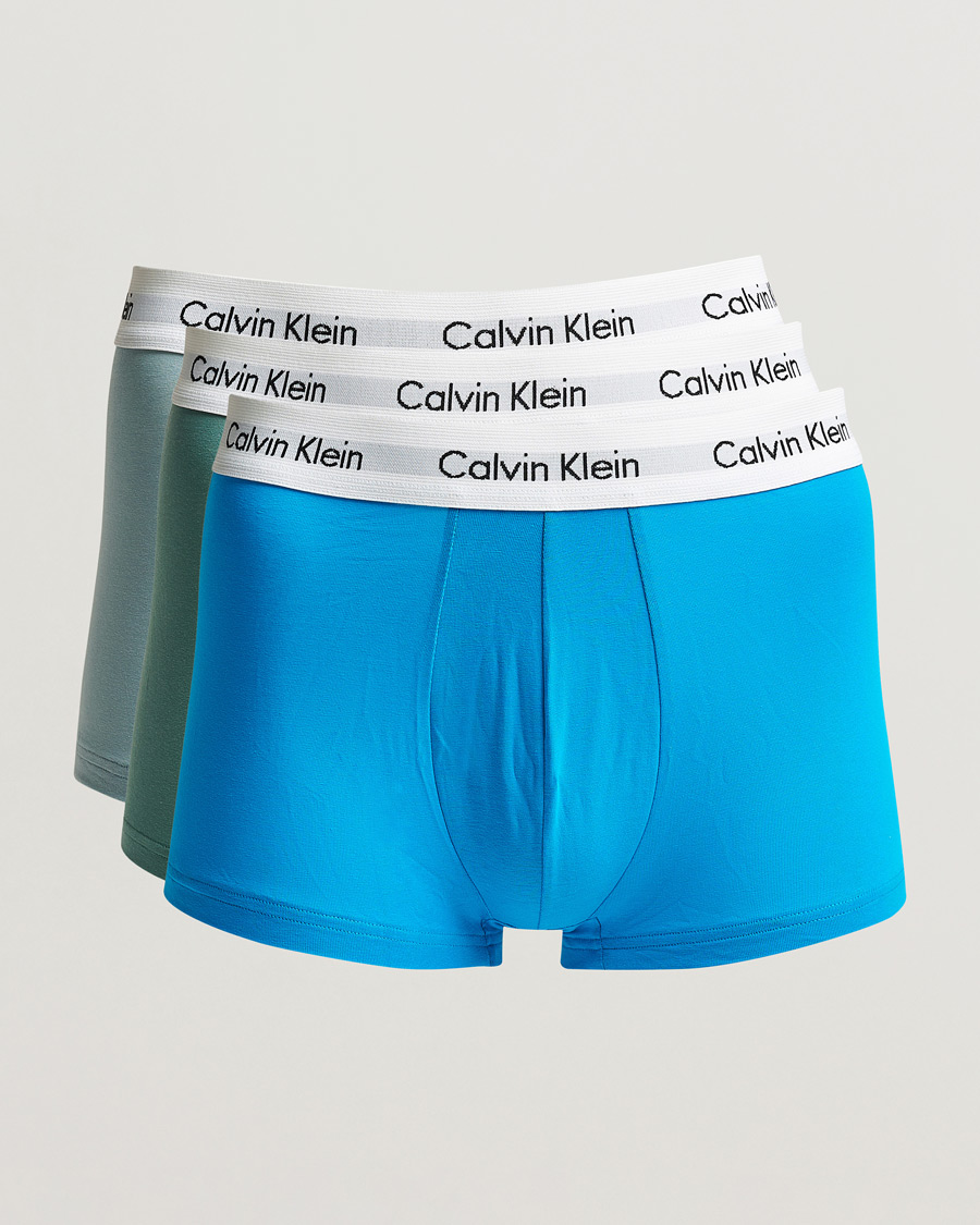 Homme | Sous-Vêtements Et Chaussettes | Calvin Klein | Cotton Stretch Trunk 3-pack Blue/Dust Blue/Green