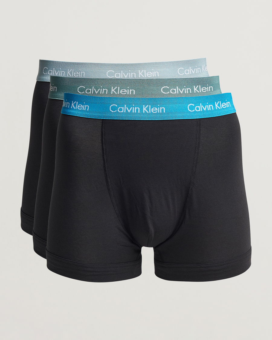 Homme | Sous-Vêtements Et Chaussettes | Calvin Klein | Cotton Stretch Trunk 3-pack Blue/Dust Blue/Green