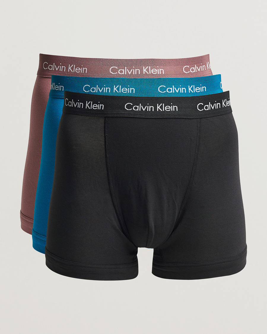 Homme | Sous-Vêtements Et Chaussettes | Calvin Klein | Cotton Stretch Trunk 3-pack Black/Rose/Ocean