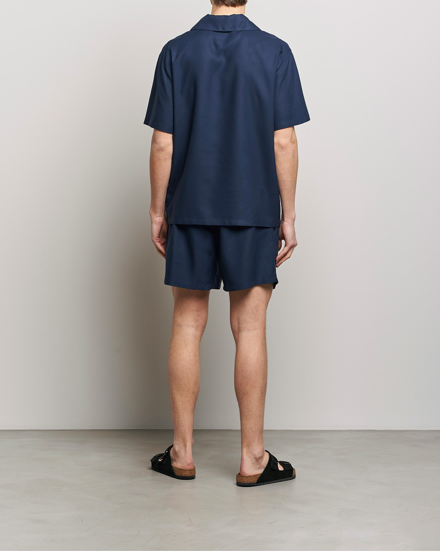 Homme | Ensembles De Pyjama | Calvin Klein | Viscose Short Sleeve Pyjama Set Blue Shadow