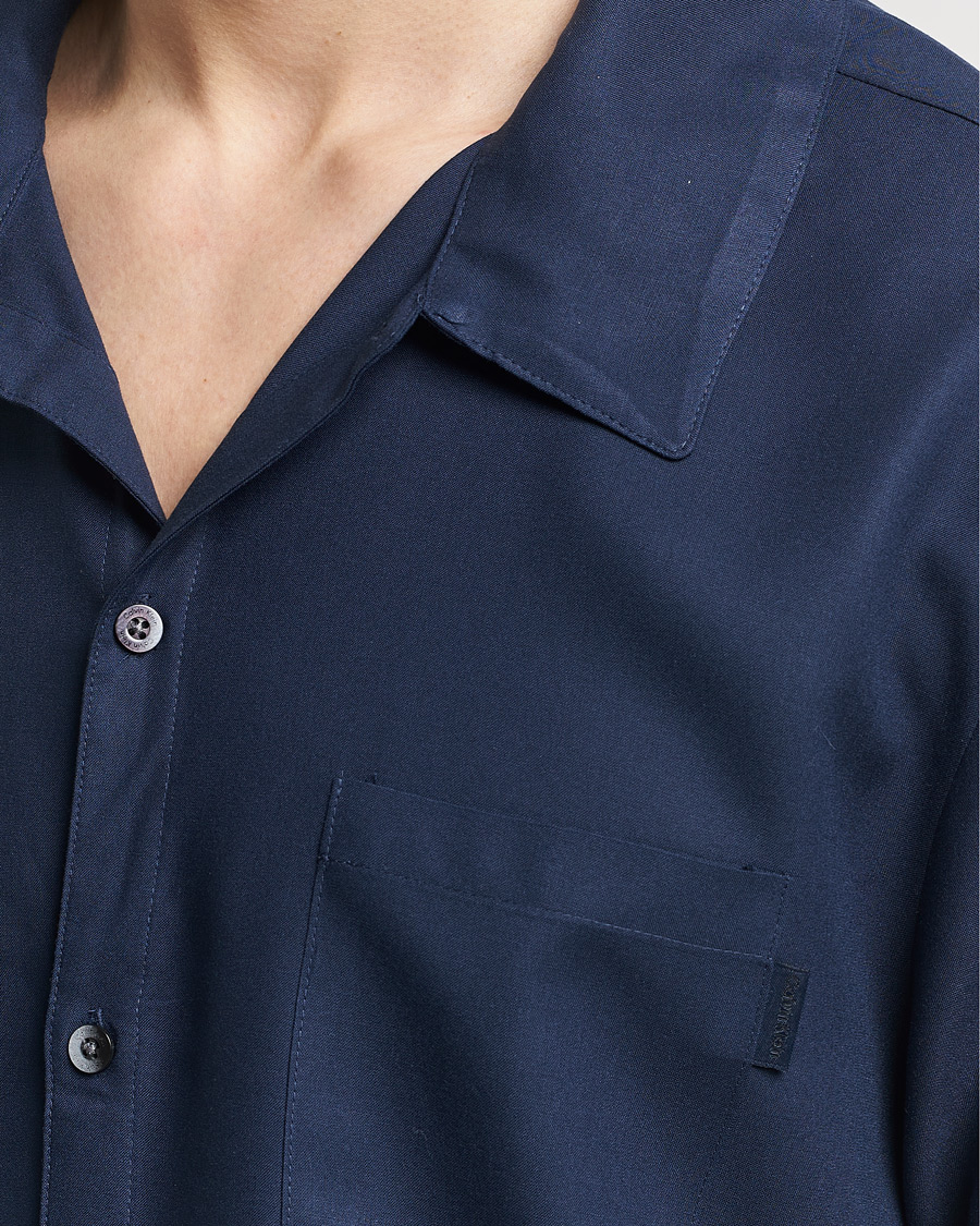 Homme | Peignoirs Et Pyjamas | Calvin Klein | Viscose Short Sleeve Pyjama Set Blue Shadow