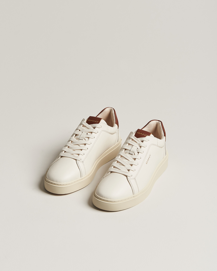 Homme | GANT | GANT | Mc Julien Leather Sneaker Off White/Cognac