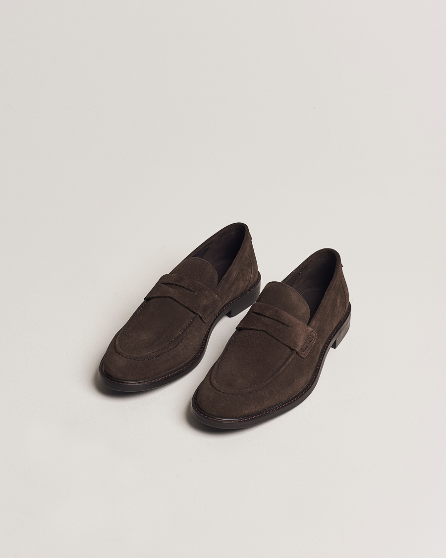 Homme | Chaussures En Daim | GANT | Lozham Suede Loafer Coffee Brown