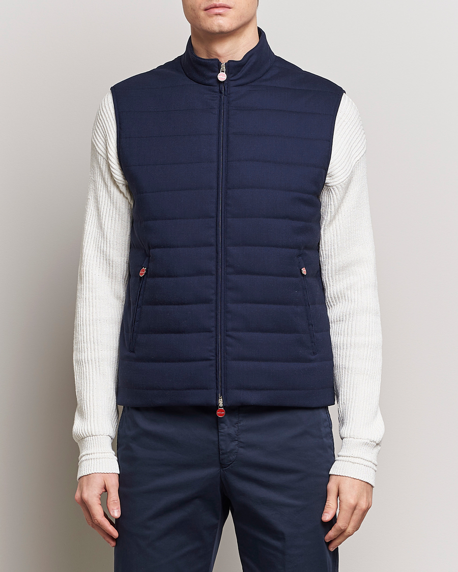Homme | Manteaux Et Vestes | Kiton | Technical Wool Gilet Navy