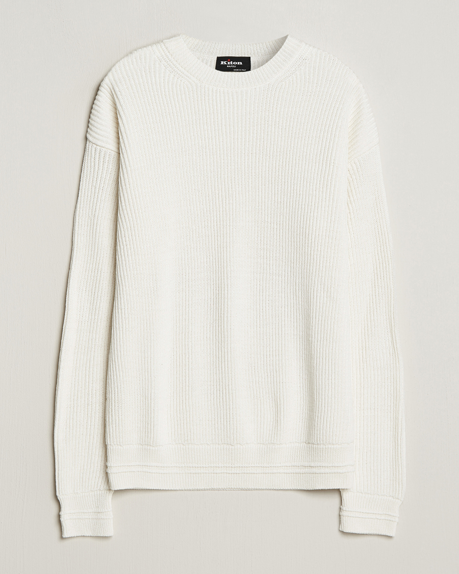 Homme | Pulls Et Tricots | Kiton | Cotton/Silk Rib Pullover Off White