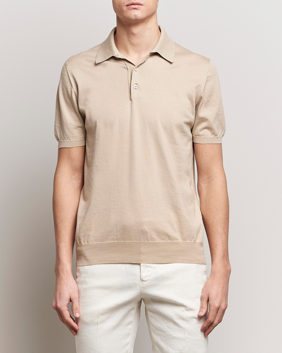 Homme | Polos | Kiton | Sea Island Cotton Polo Beige