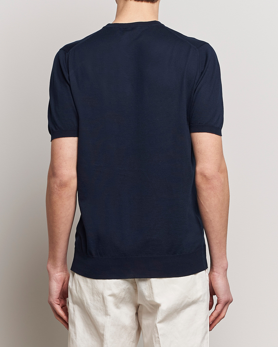 Homme | T-shirts | Kiton | Sea Island Cotton Knit T-Shirt Navy
