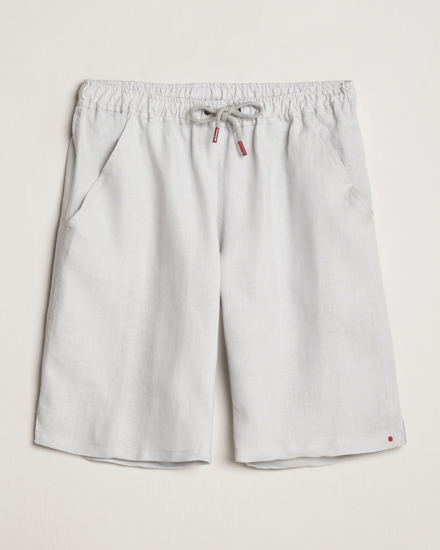 Homme | Shorts | Kiton | Linen Drawstring Shorts Light Grey
