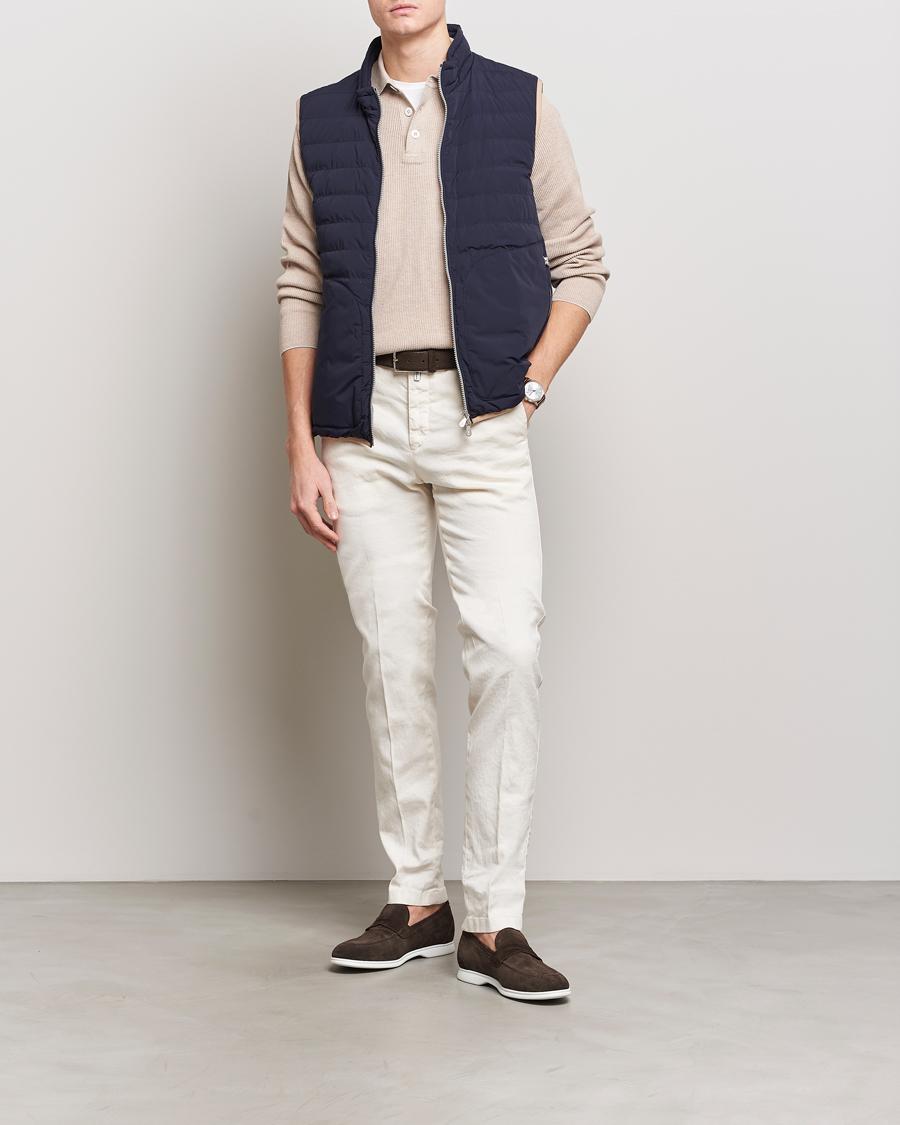 Homme | Pantalons | Kiton | Linen Trousers Light Beige