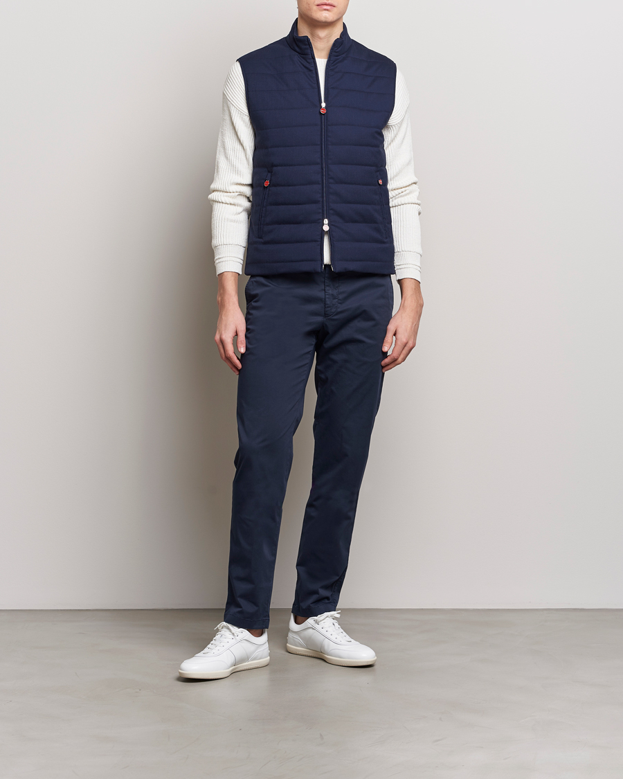 Homme | Pantalons | Kiton | Slim Fit Cotton Chinos Navy