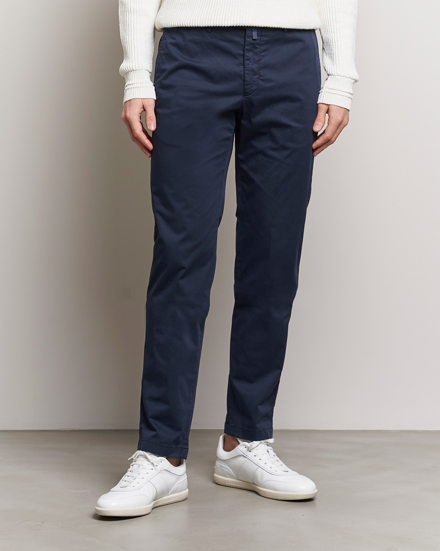 Homme | Pantalons | Kiton | Slim Fit Cotton Chinos Navy