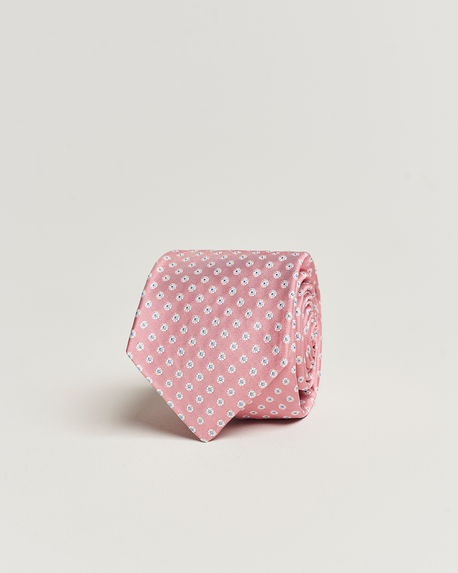 Homme | Kiton Micro Flower Silk Tie Pink | Kiton | Micro Flower Silk Tie Pink