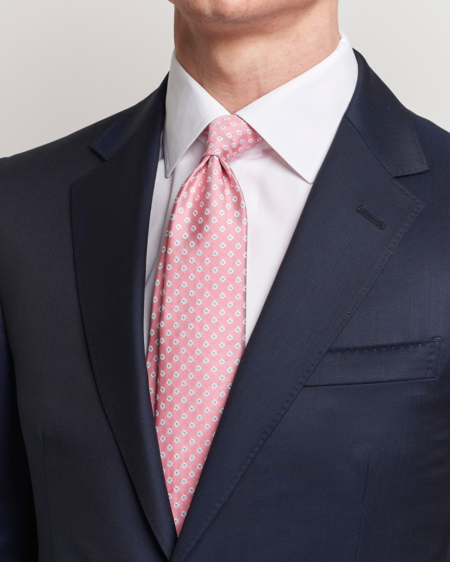Homme | Cravates | Kiton | Micro Flower Silk Tie Pink