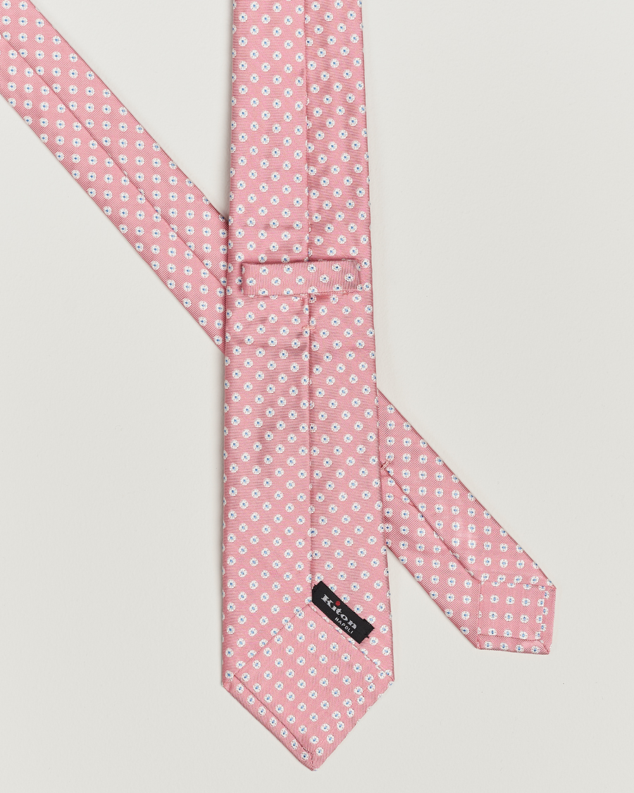 Homme | Kiton Micro Flower Silk Tie Pink | Kiton | Micro Flower Silk Tie Pink