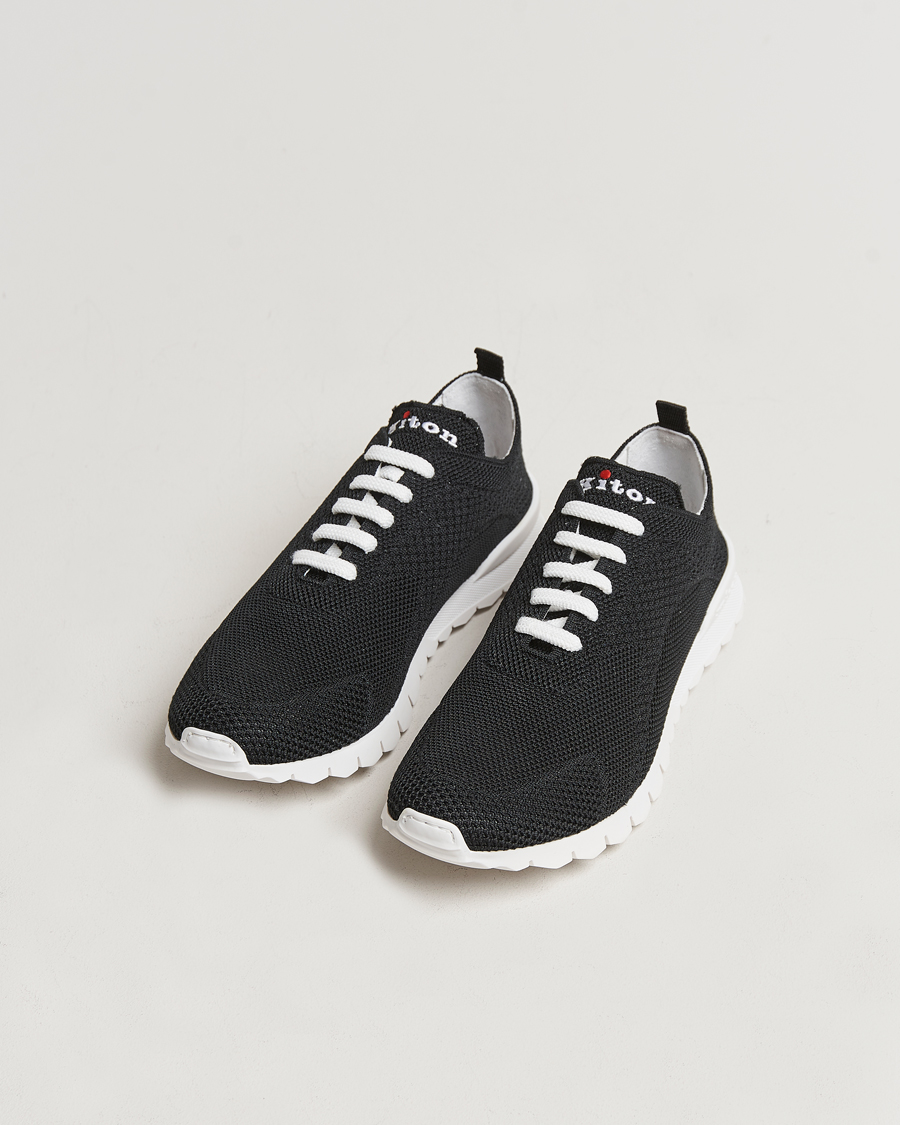 Homme | Chaussures De Running | Kiton | Mesh Running Sneakers Black