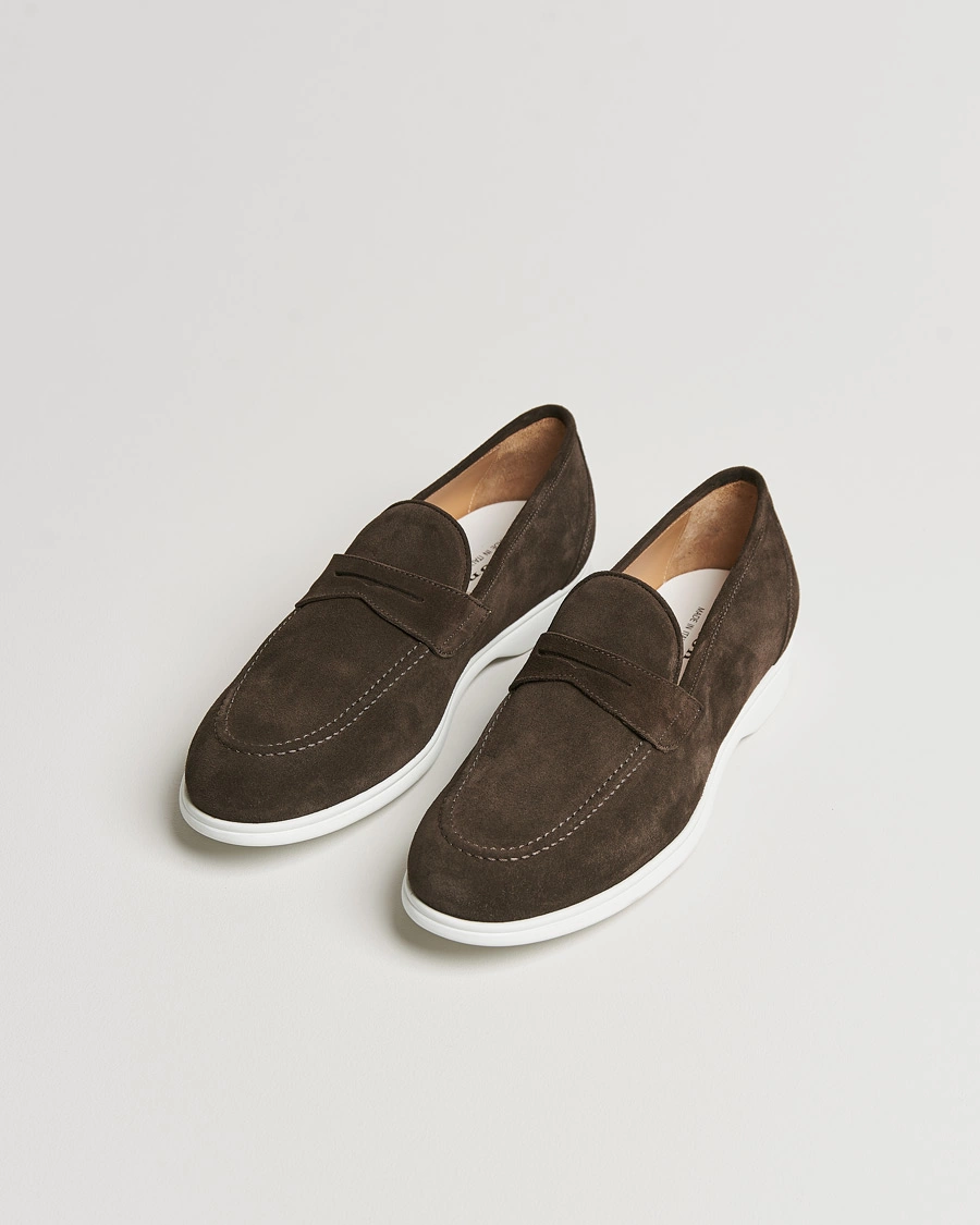 Homme | Loafers | Kiton | Summer Loafers Dark Brown Suede