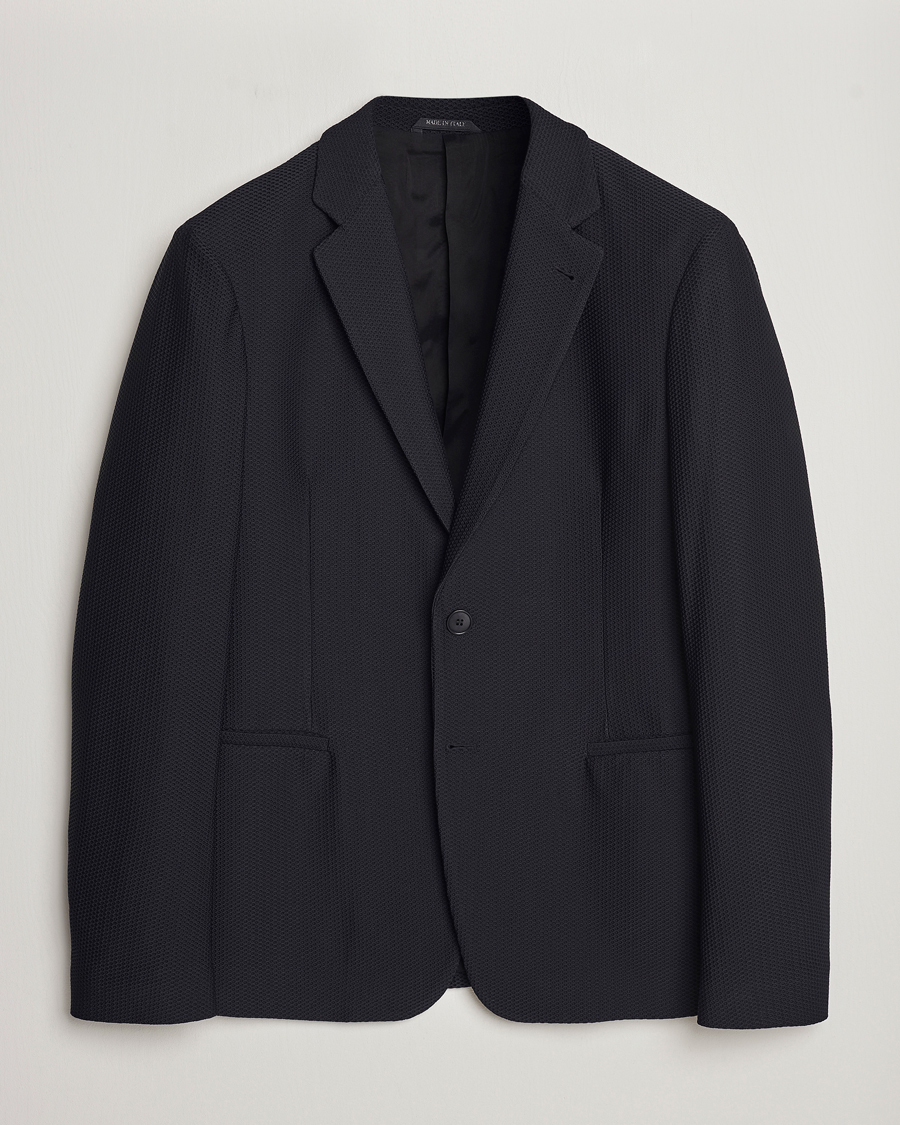 Homme | Blazers | Giorgio Armani | Single Breasted Mesh Blazer Black