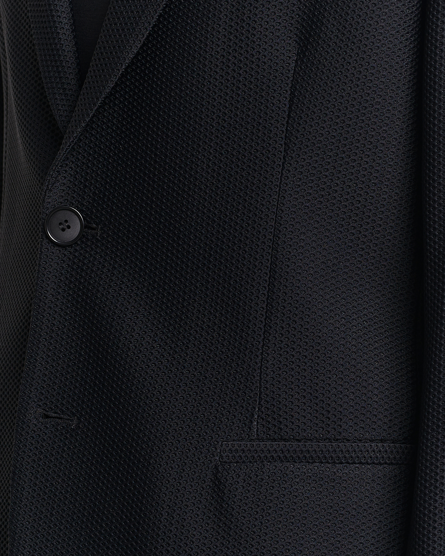 Homme | Blazers | Giorgio Armani | Single Breasted Mesh Blazer Black