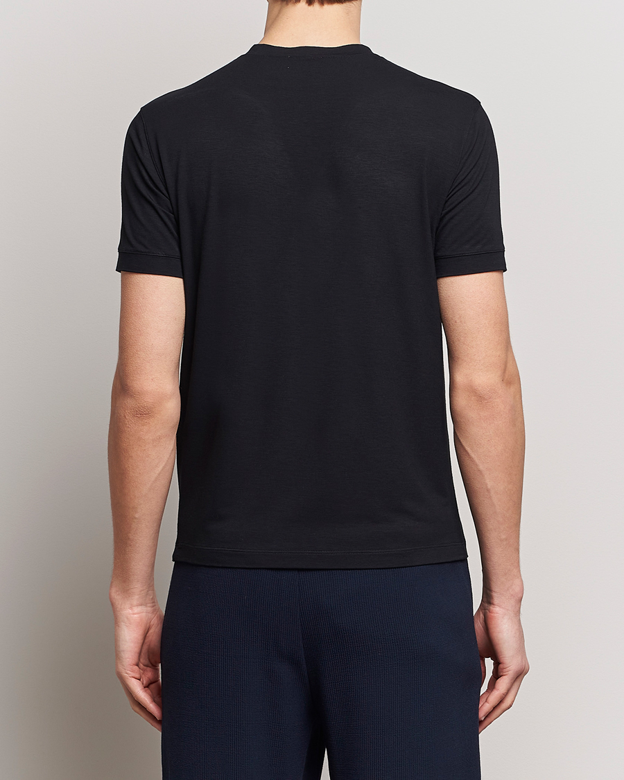 Homme | T-shirts | Giorgio Armani | Embroidered Logo T-Shirt Black