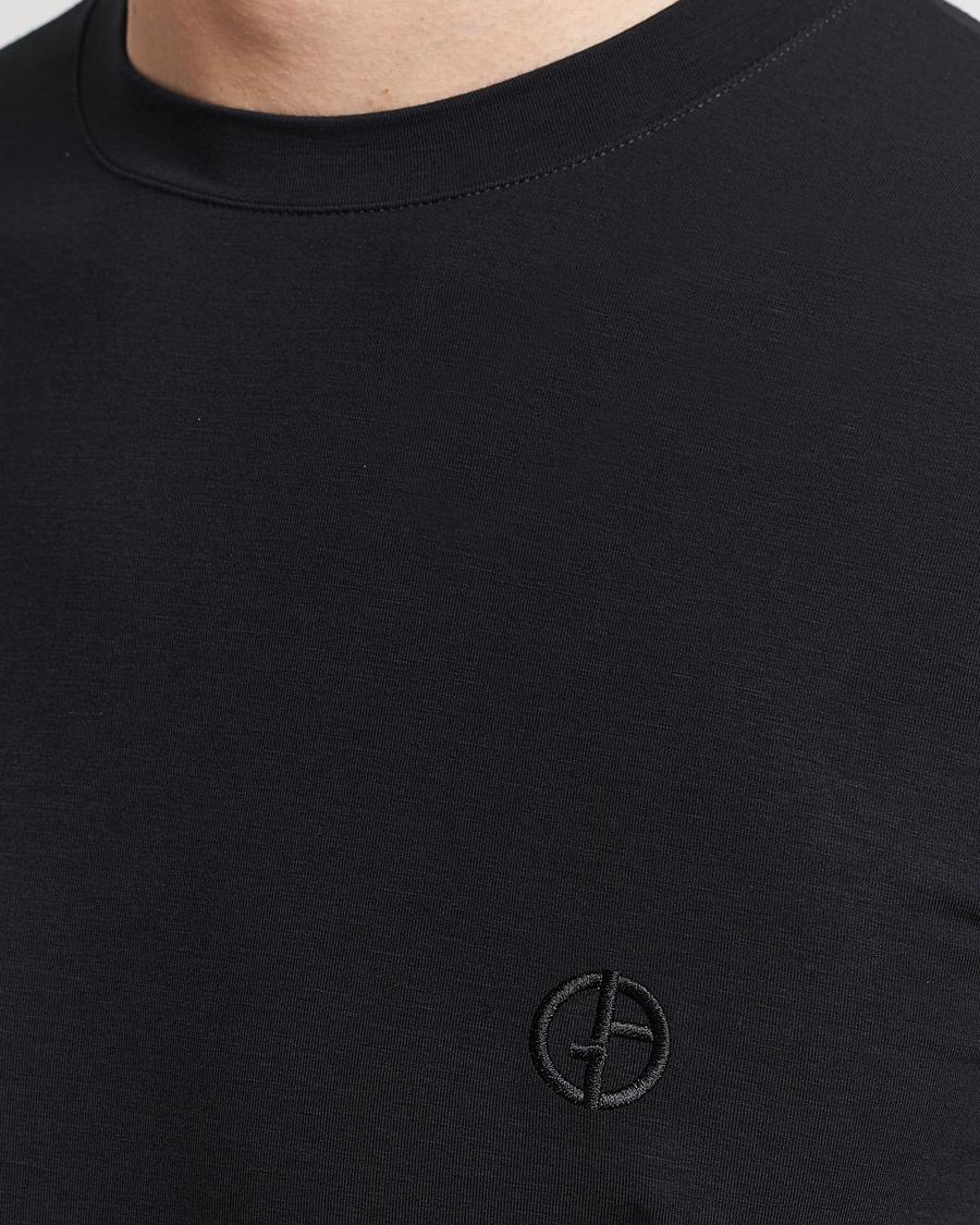 Homme | T-shirts | Giorgio Armani | Embroidered Logo T-Shirt Black