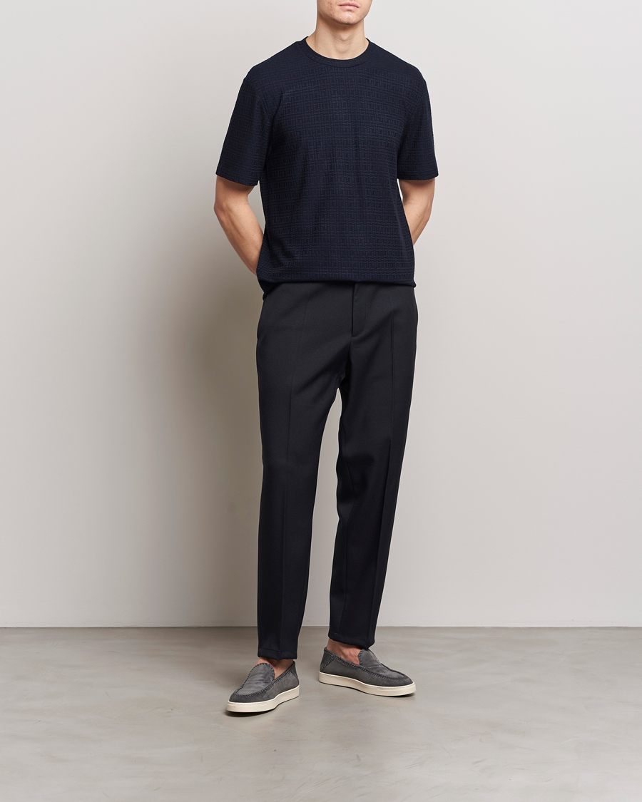 Homme | T-shirts | Giorgio Armani | Short Sleeve Cashmere Stretch T-Shirt Navy